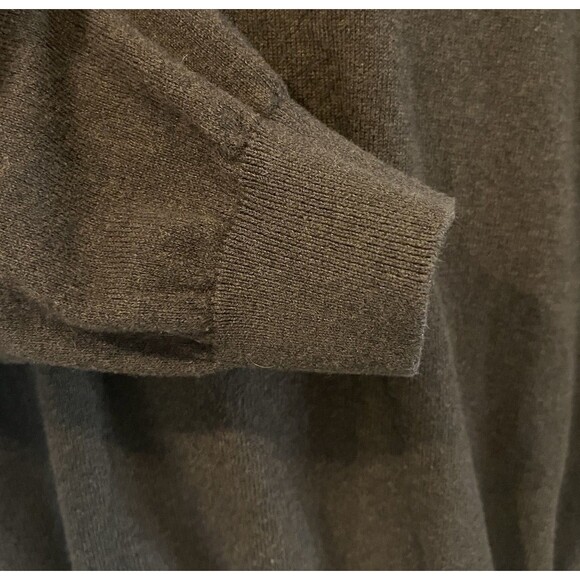 LL BEAN V Neck Sweater Cashmere Blend Mens L Tall Brown Cozy Soft Grandpa Dad - Picture 2 of 5